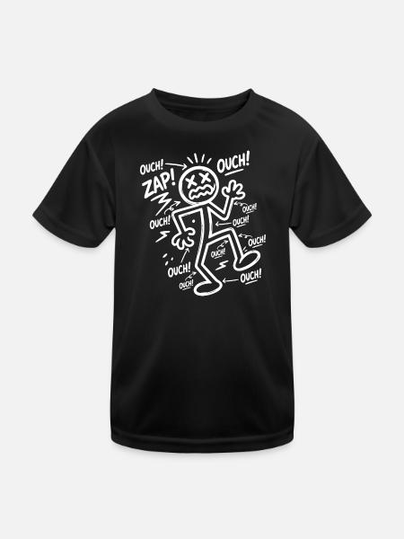 Elektroschock-Humor | Lustiges Elektriker-Geschenk - Kinder Funktions-T-Shirt - Schwarz - Vorne