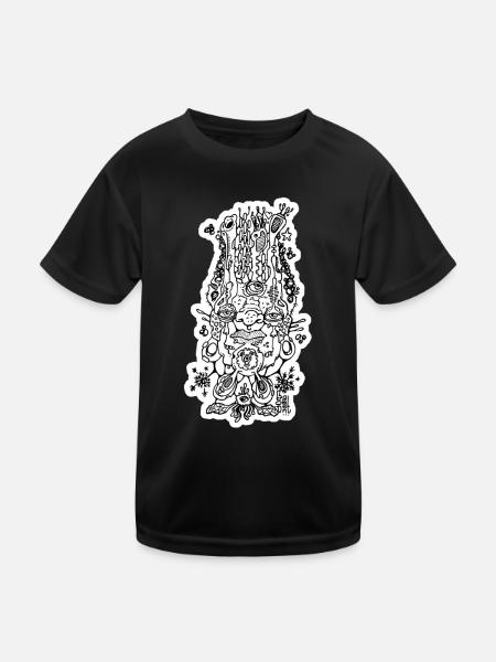 Shaman Head (outline) - Kids Functional T-Shirt - black - Front