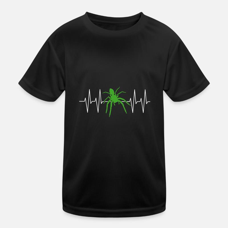 Große Spinne mit Herzlinie ich liebe Spinnen Kinder Funktions-T-Shirt