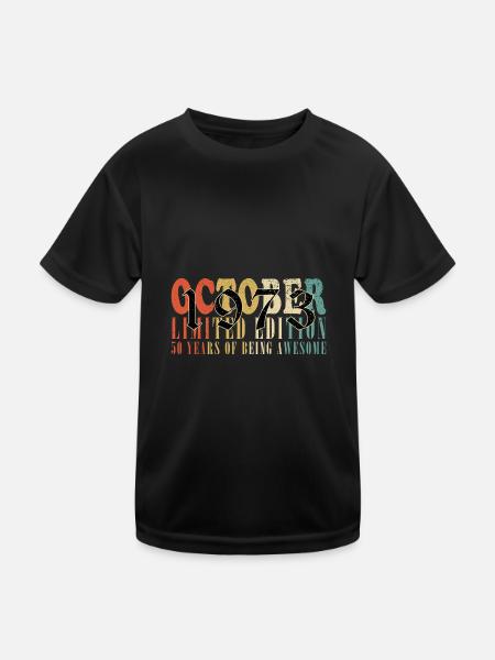 oktober 1973 Jahrgang Geburtstag Vintage Geschenk - Kinder Funktions-T-Shirt - Schwarz