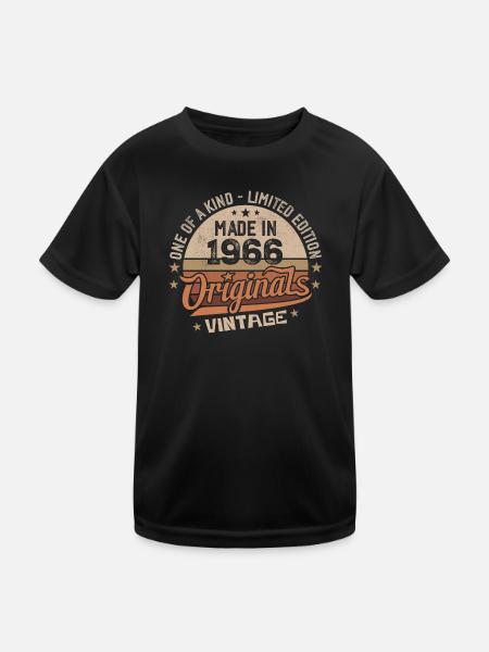 1966 Vintage Born 1966 Vintage Anniversary Gift - Kids Functional T-Shirt - black - Front