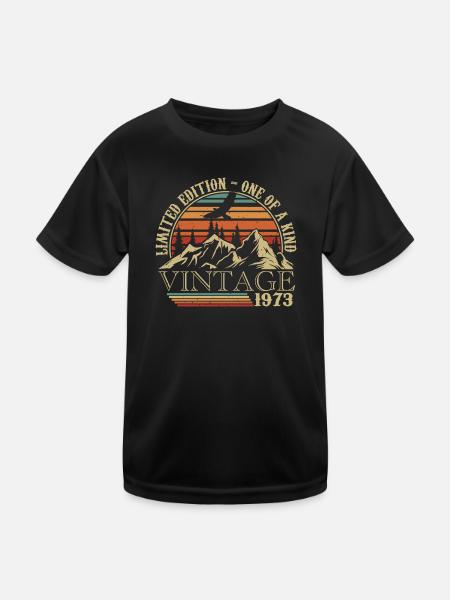 1973 Vintage Geburtstagsgeschenk 1973 Retro 1973 - Kinder Funktions-T-Shirt - Schwarz - Vorne