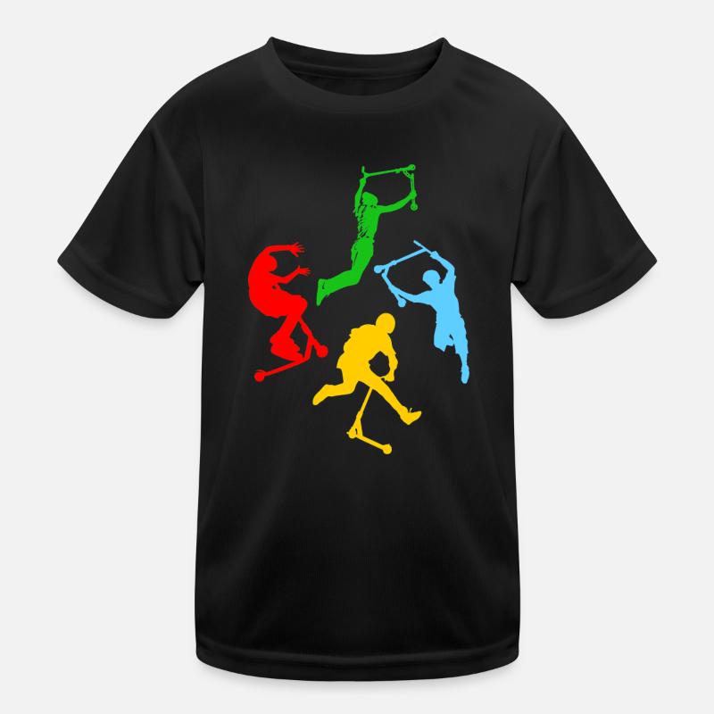 Freestyle-Roller - Kinder Funktions-T-Shirt - Schwarz