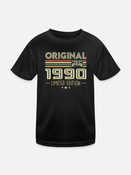 Vintage 1990er Jahre Original Vintage Retro Geburtstag - Kinder Funktions-T-Shirt - Schwarz - Vorne