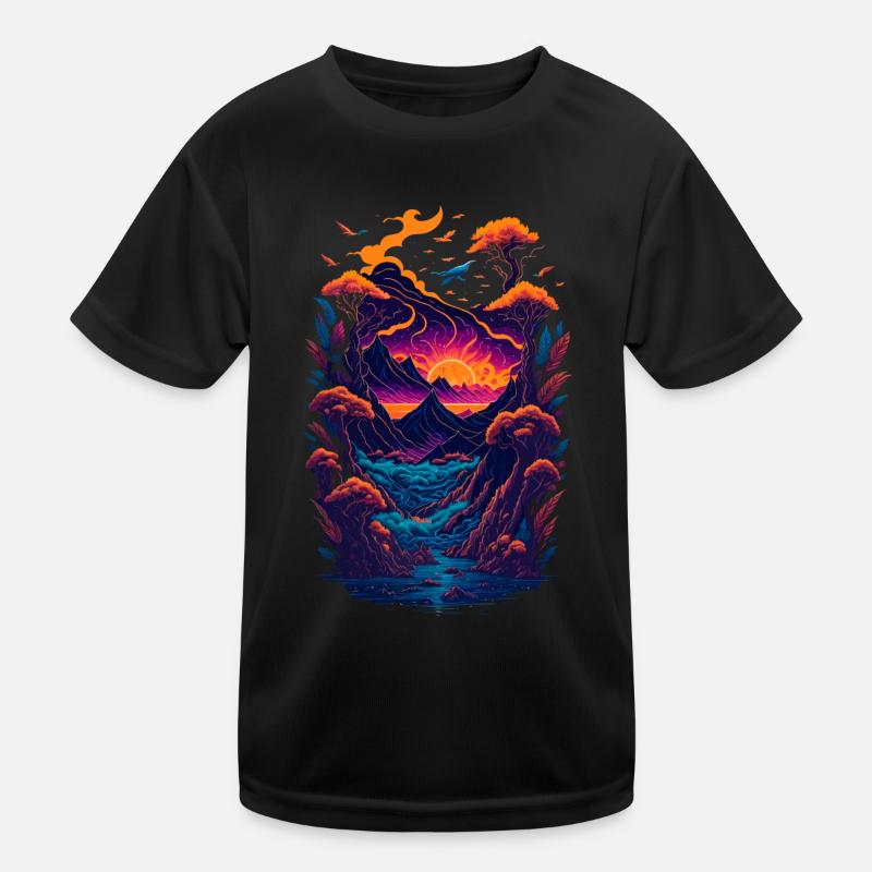 Fantastic landscape illustration Kids Functional T-Shirt
