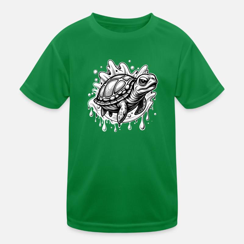 turtel black and white Kinder Funktions-T-Shirt