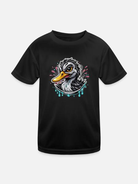 Duck - Kids Functional T-Shirt - black - Front