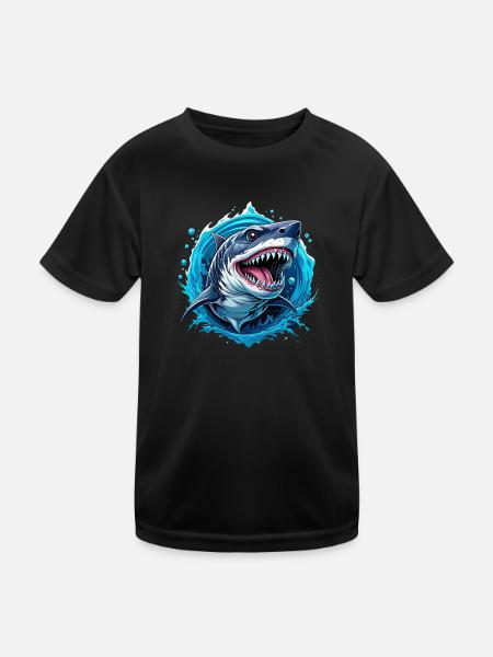 shark - Kids Functional T-Shirt - black - Front
