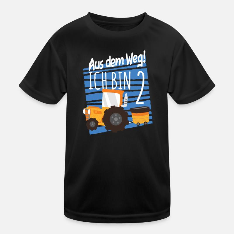 2. Geburtstag Bauernhof 2 Jahre alt Traktor Kinder Funktions-T-Shirt
