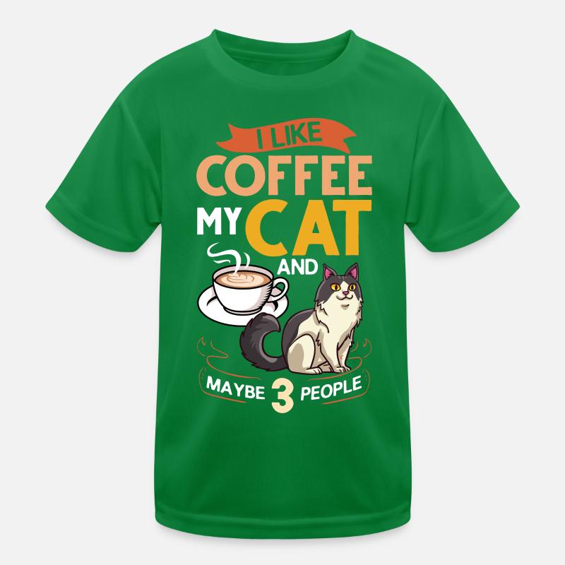 Cafetière Chat Machine Chaton Tasse Grains T-shirt sport Enfant