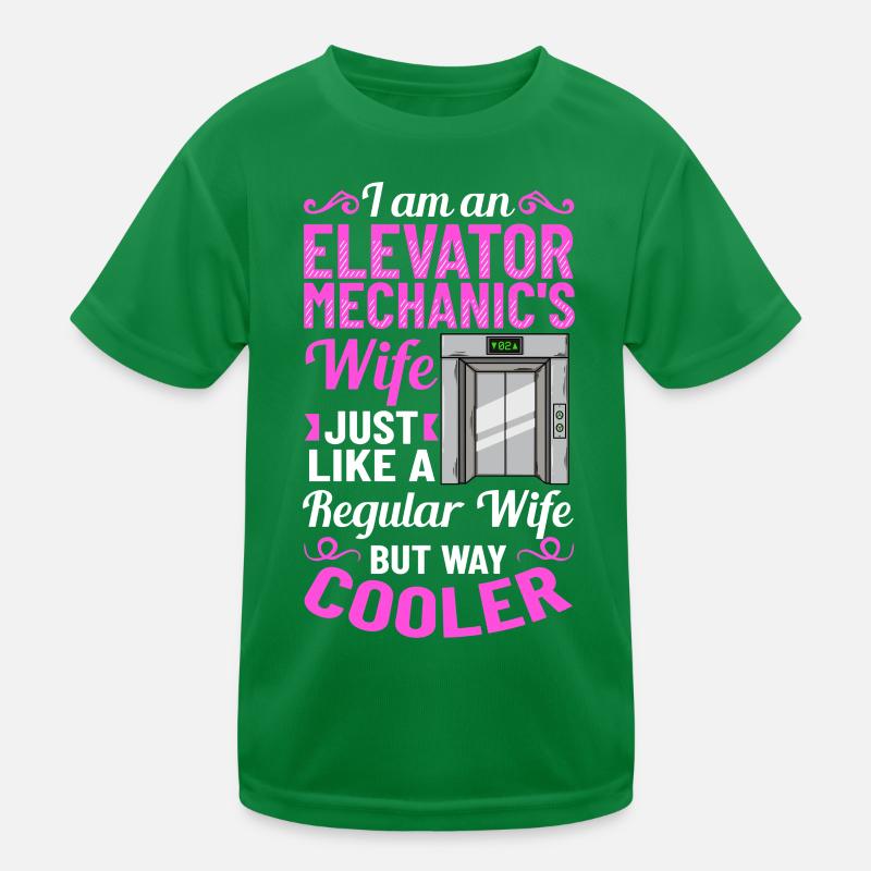 Elevator Elevator System Technician Woman Elevator Elevator Kids Functional T-Shirt