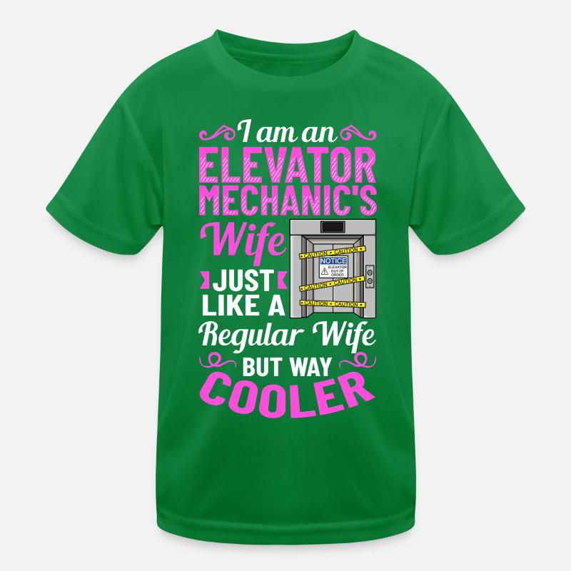 Elevator Elevator System Technician Woman Elevator Elevator Kids Functional T-Shirt