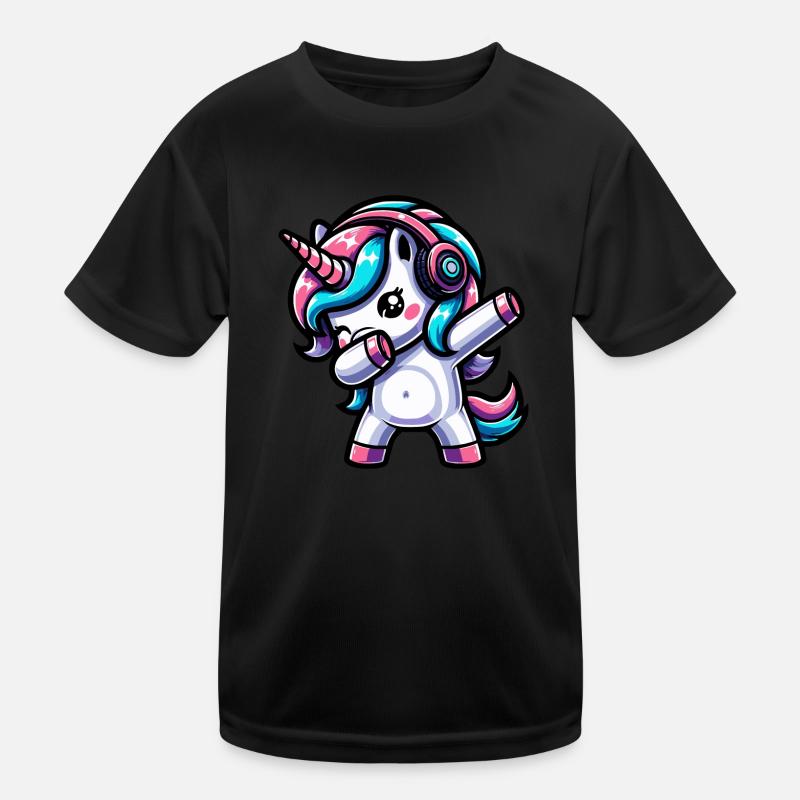 Dabbing Einhorn Kinder Funktions-T-Shirt