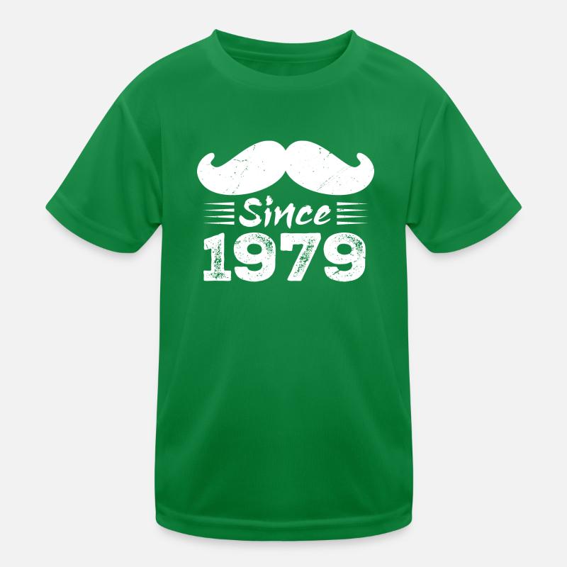 45th Anniversary Gift - Vintage 1979 Moustache Kids Functional T-Shirt
