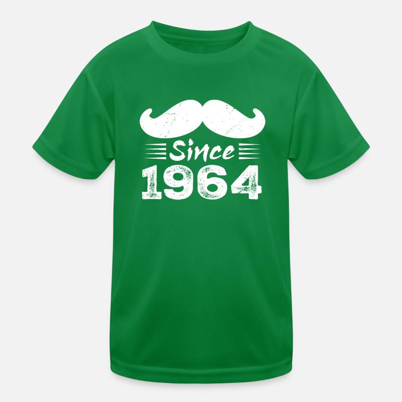 60th Anniversary Gift - Vintage 1964 Moustache Kids Functional T-Shirt