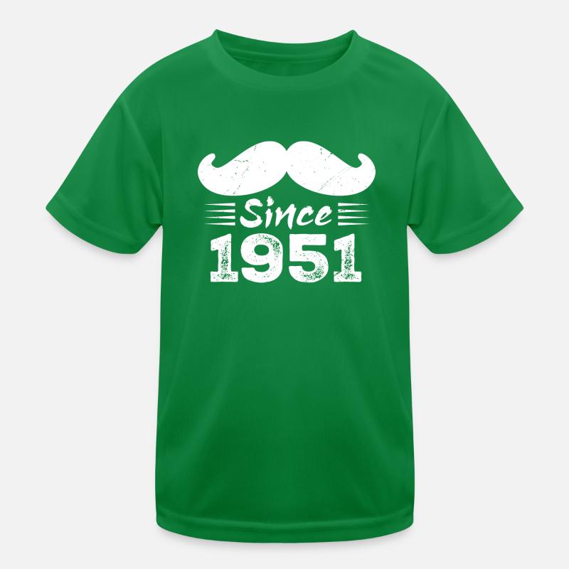 73rd Birthday Gift - Vintage 1951 Moustache Kids Functional T-Shirt