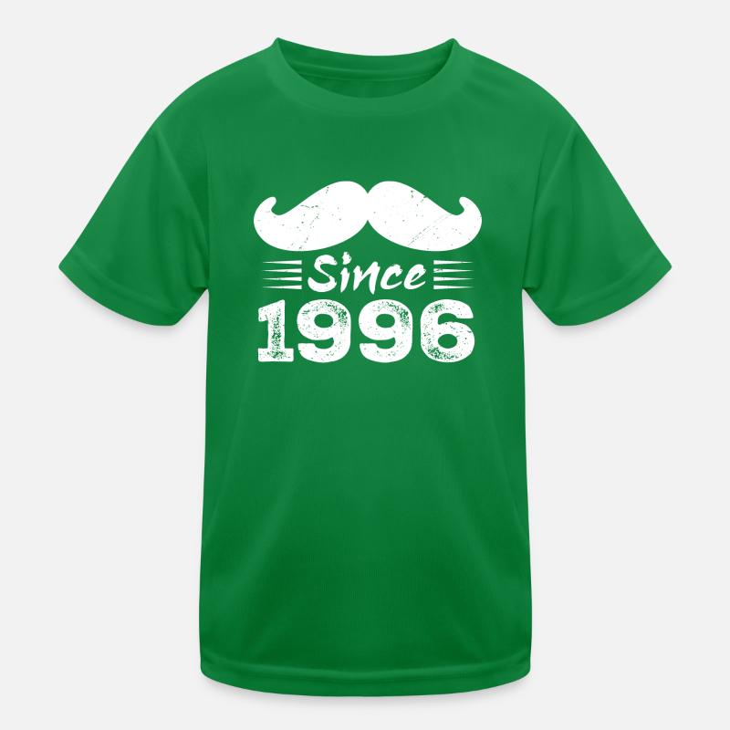 28th Birthday Gift - Vintage 1996 Moustache Kids Functional T-Shirt