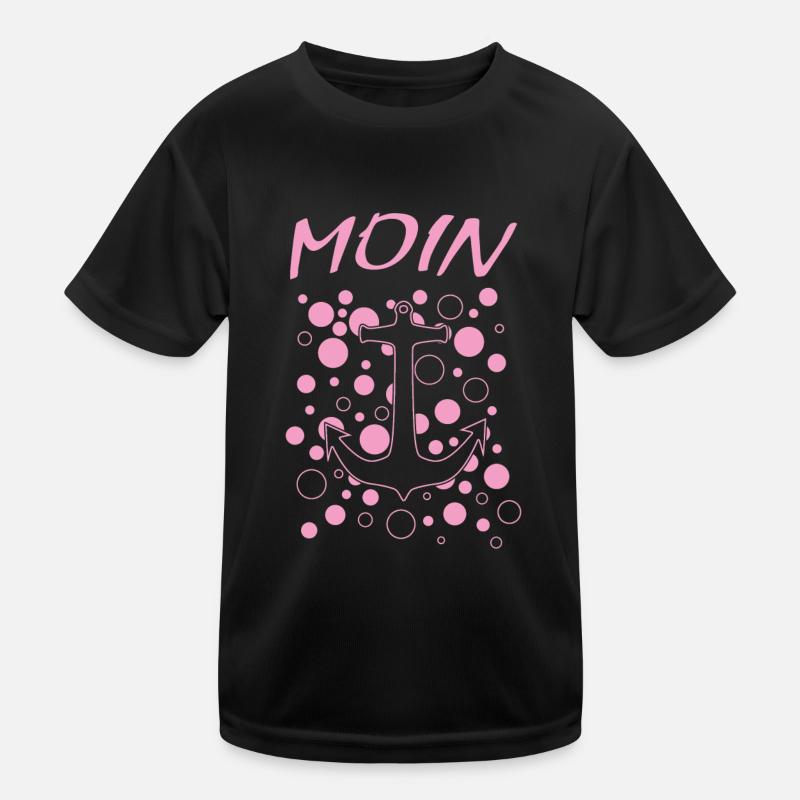 Moin. Einfach Moin. - Kinder Funktions-T-Shirt - Schwarz