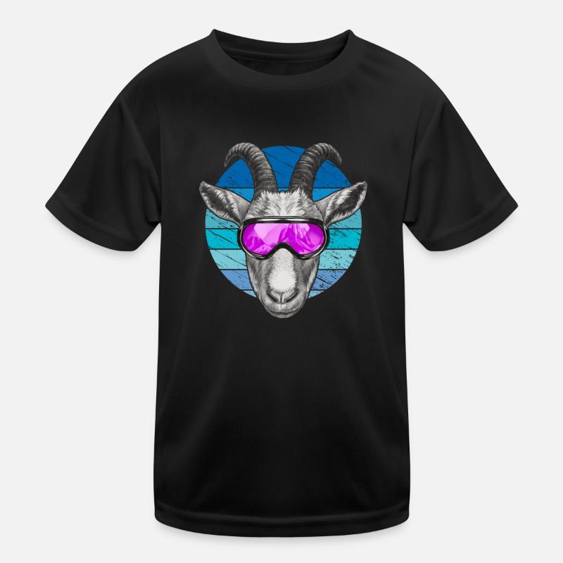 Drôle de chèvre avec des lunettes de ski T-shirt sport Enfant