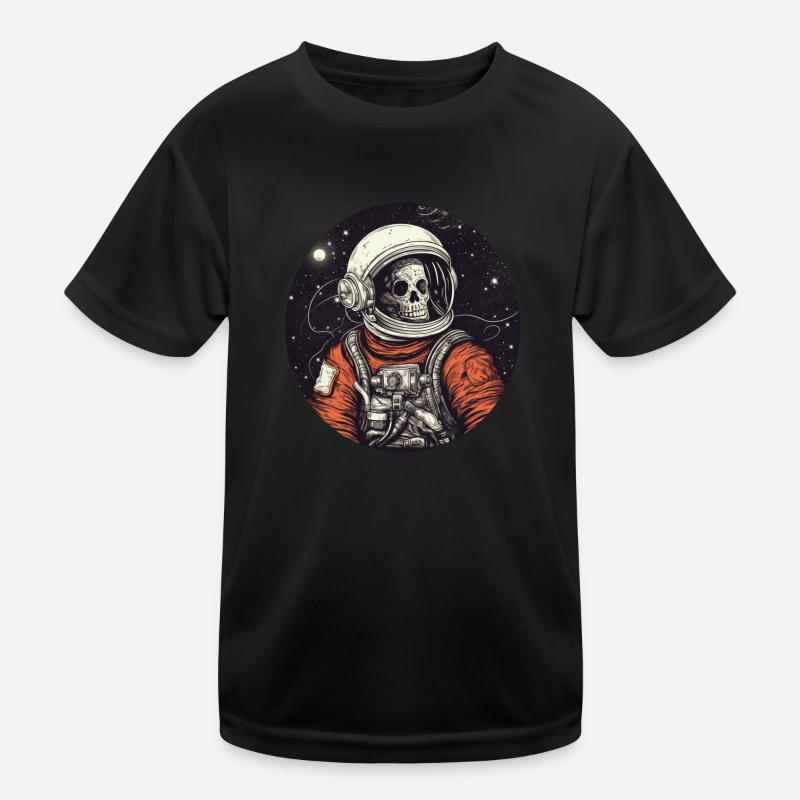 Squelette effrayant en tant qu’astronaute T-shirt sport Enfant
