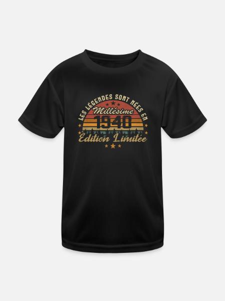 Millésime 1940 Cadeau 84e Anniversaire 84 ans - T-shirt sport Enfant - noir - Devant
