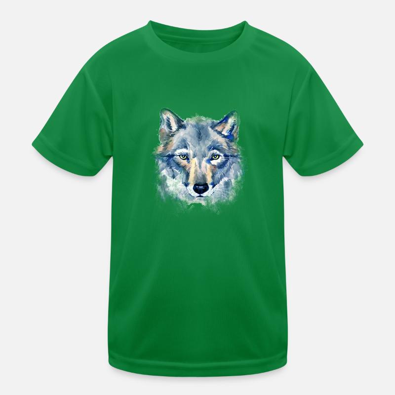 Kunst Wolf Kinder Funktions-T-Shirt