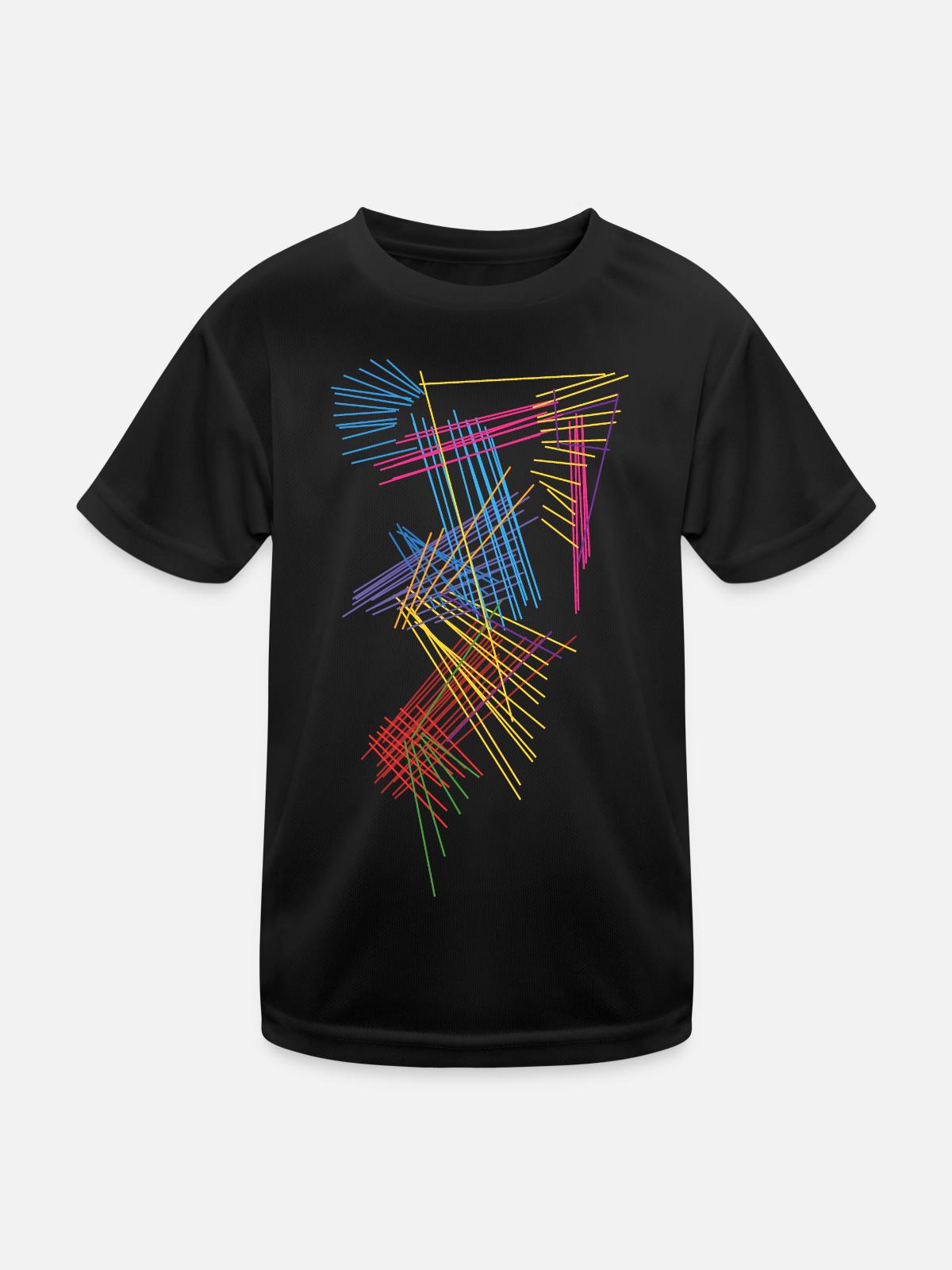 Abstract - Kids Functional T-Shirt - black - Front