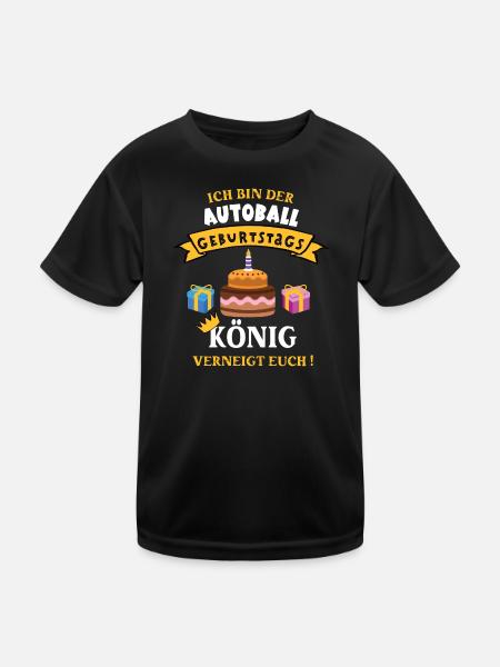 Autoball König Geburtstag Spieler Trainer Geb - Kinder Funktions-T-Shirt - Schwarz - Vorne