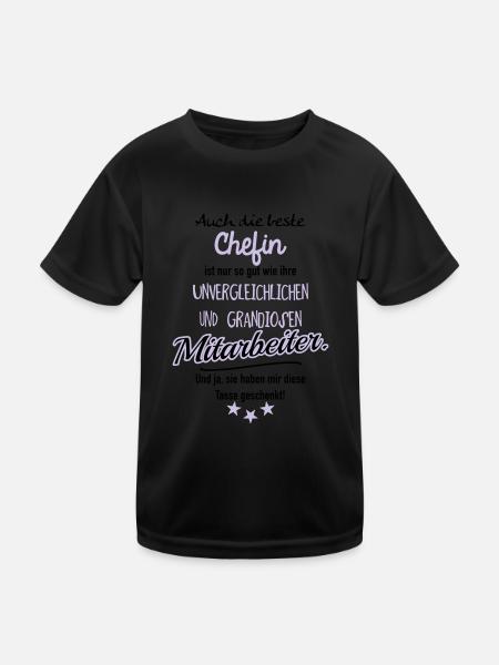 Beste Chefin Tasse - Kinder Funktions-T-Shirt - Schwarz