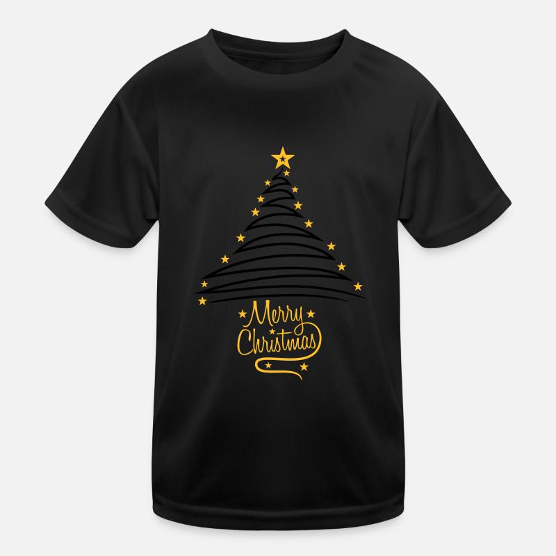 logo fir tree christmas tree fir starry happy Kids Functional T-Shirt