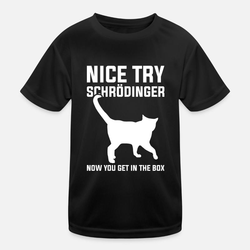 Le chat de Schrödinger : une blague de physicien T-shirt sport Enfant