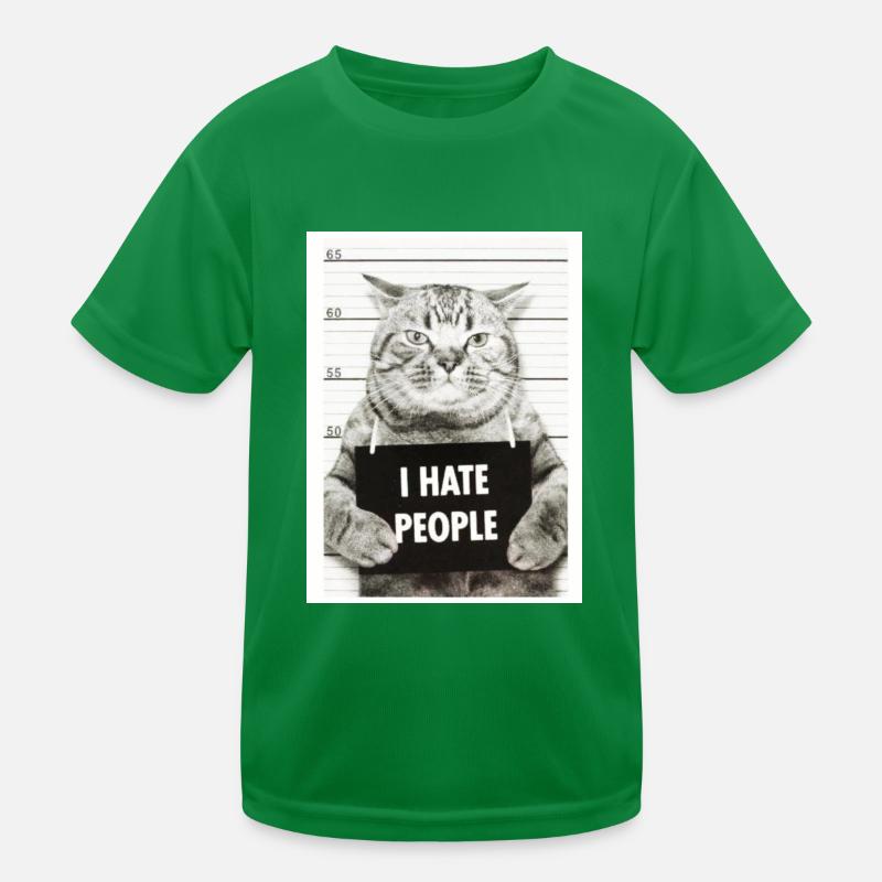 Cat Hates People Kids Functional T-Shirt