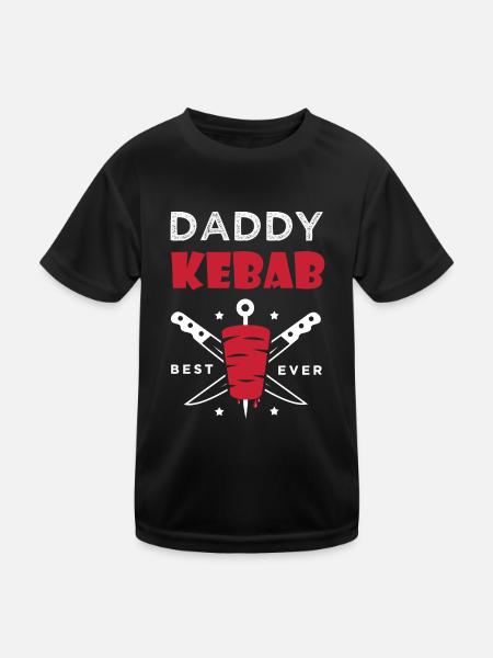 daddy kebab gift dad chef best kebab - Kids Functional T-Shirt - black - Front