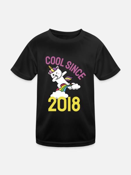 Cool depuis 2018 Dabbing Cat 4ème anniversaire - T-shirt sport Enfant - noir - Devant
