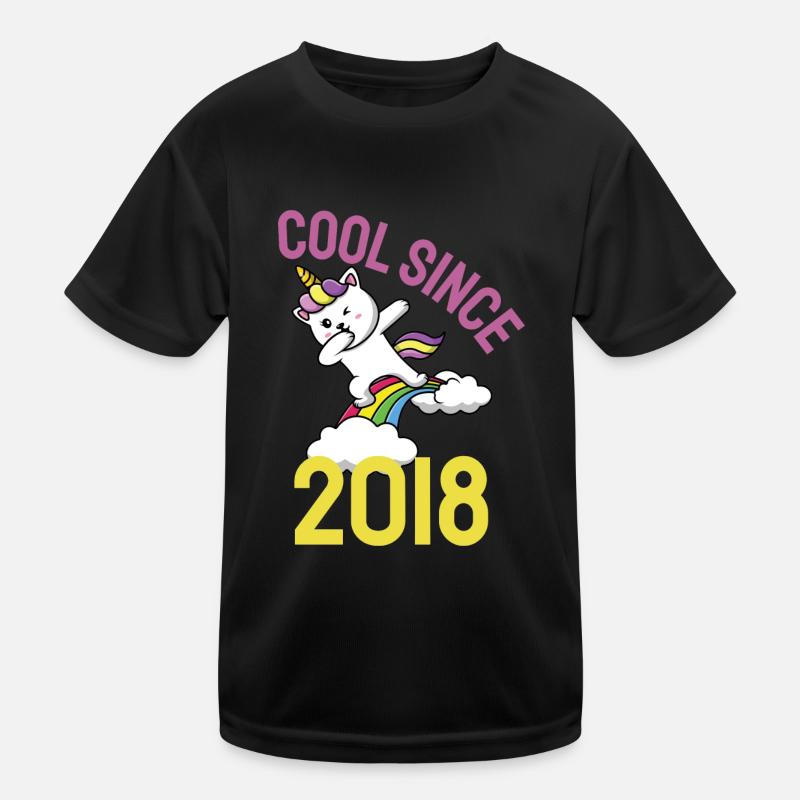 Cool seit 2018 Dabbing Katze 4. Geburtstag Kinder Funktions-T-Shirt