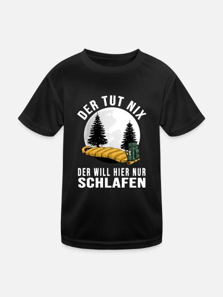 biwak bushcraft outdoor shelter wildlife - Kinder Funktions-T-Shirt - Schwarz - Vorne