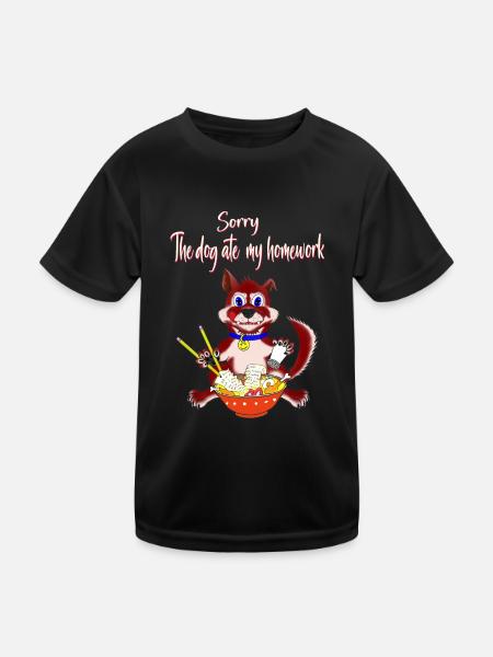 The dog ate my homework - Kids Functional T-Shirt - black - Front