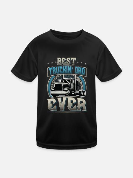 Truck Driver Dad Father Father's Day - Kids Functional T-Shirt - black - Front