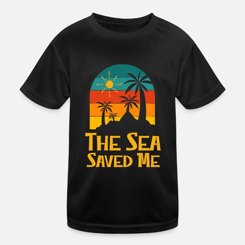 La mer m’a sauvé la plage Citation de motivation Océan T-shirt sport Enfant