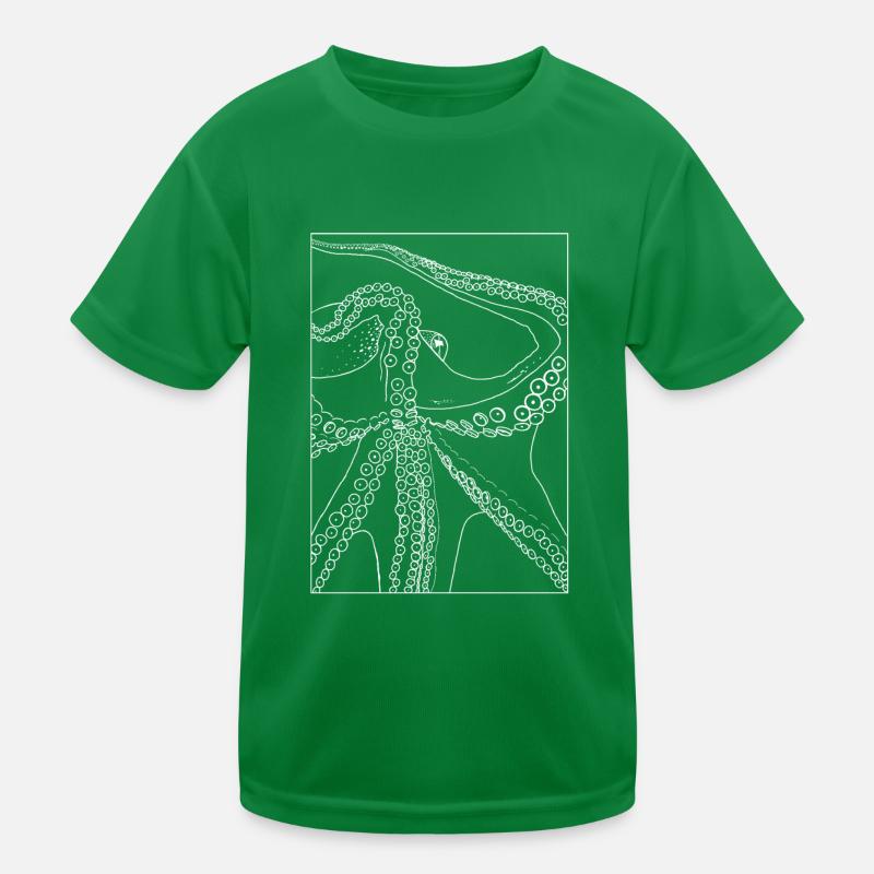 Octopus from below with frame Kids Functional T-Shirt