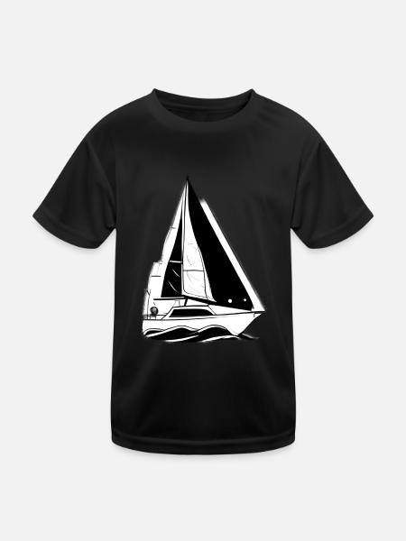 Sailing Ship Sailing Sailing Sailing Sailing Boat - Kids Functional T-Shirt - black - Front