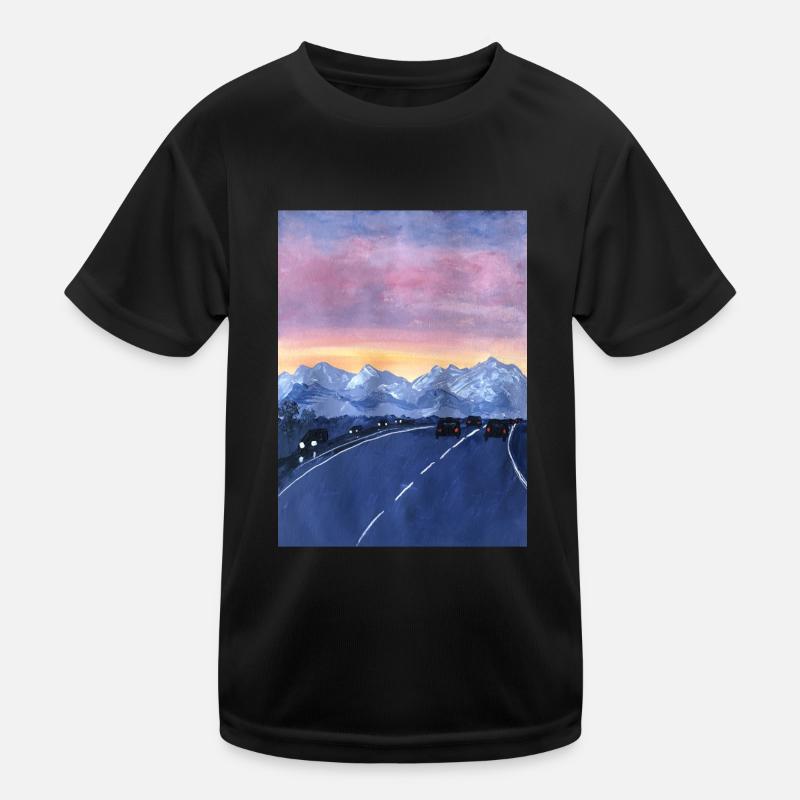 Dämmerung der Straße Kinder Funktions-T-Shirt