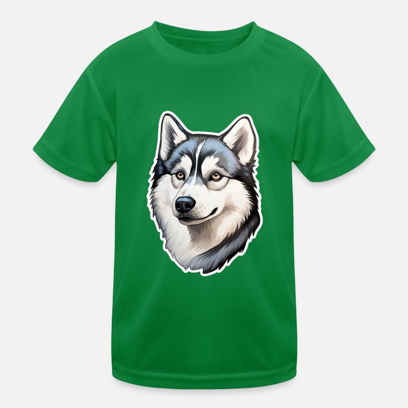 Siberian Husky hode Funksjons-T-skjorte for barn