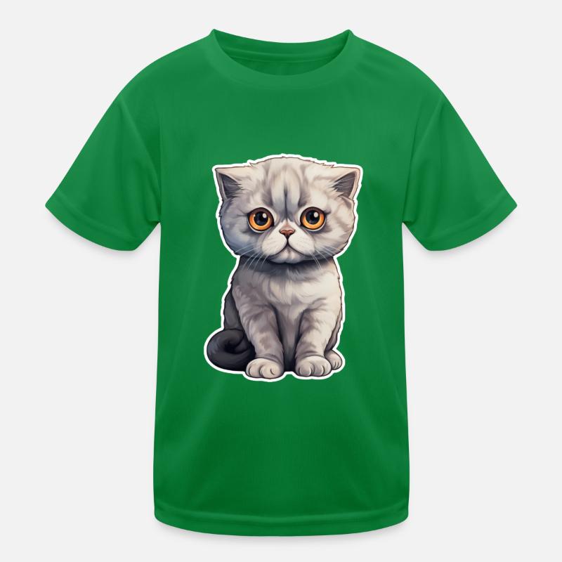 Scottish Fold Katze Kinder Funktions-T-Shirt