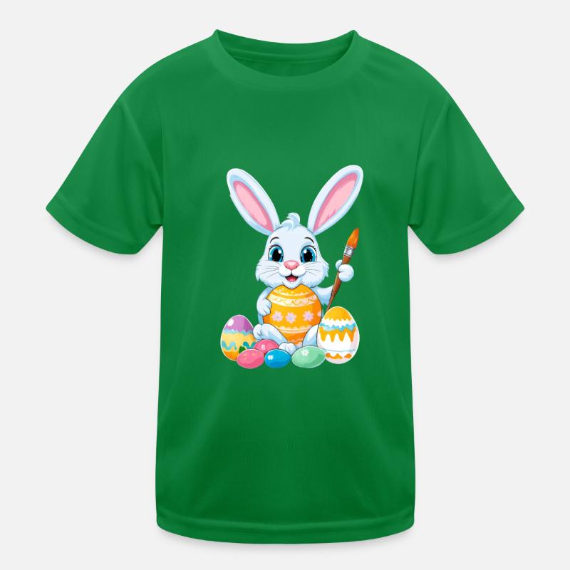 Lapin de Pâques avec des œufs de Pâques T-shirt sport Enfant