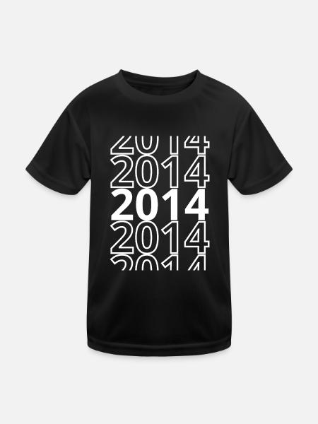 2014 2014 2014 - Kinder Funktions-T-Shirt - Schwarz - Vorne
