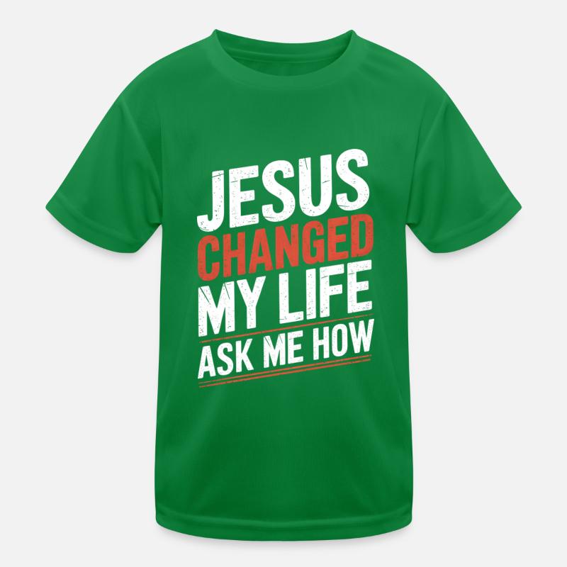 Jesus hat mein Leben verändert! Christlich Kinder Funktions-T-Shirt