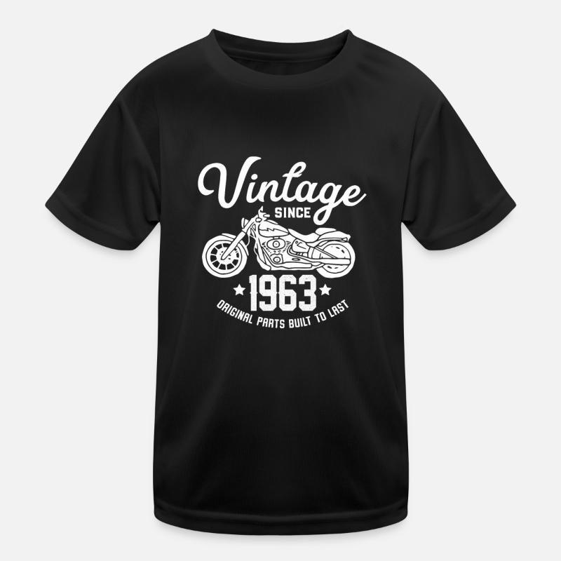 Vintage Since 1963 Motobike Kids Functional T-Shirt