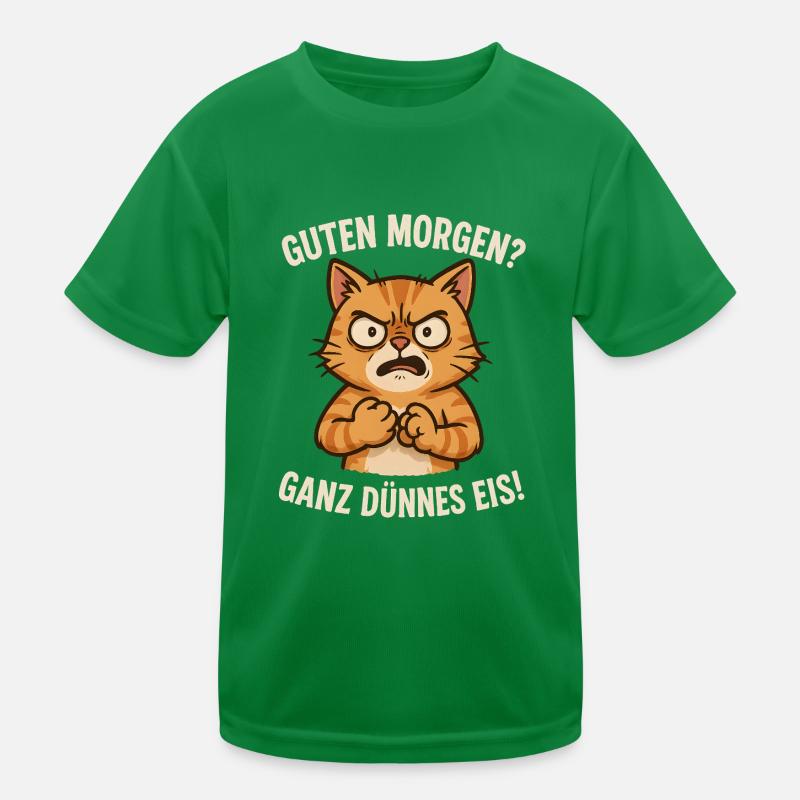 ganz dünnes Eis Katze Kinder Funktions-T-Shirt