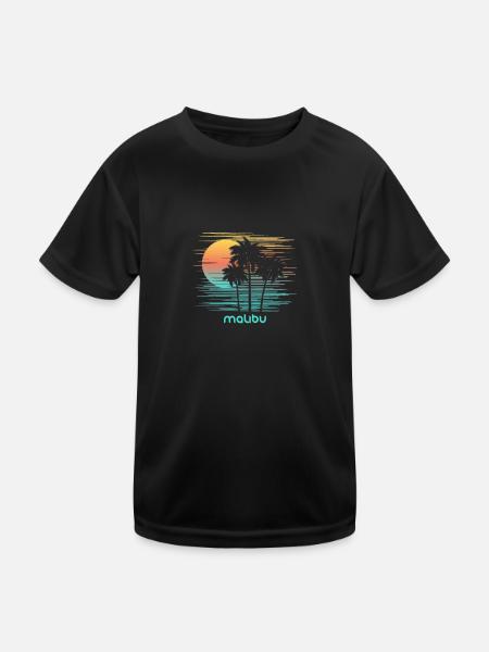 Malibu Californie Vacances Souvenir Élégantes - T-shirt sport Enfant - noir - Devant